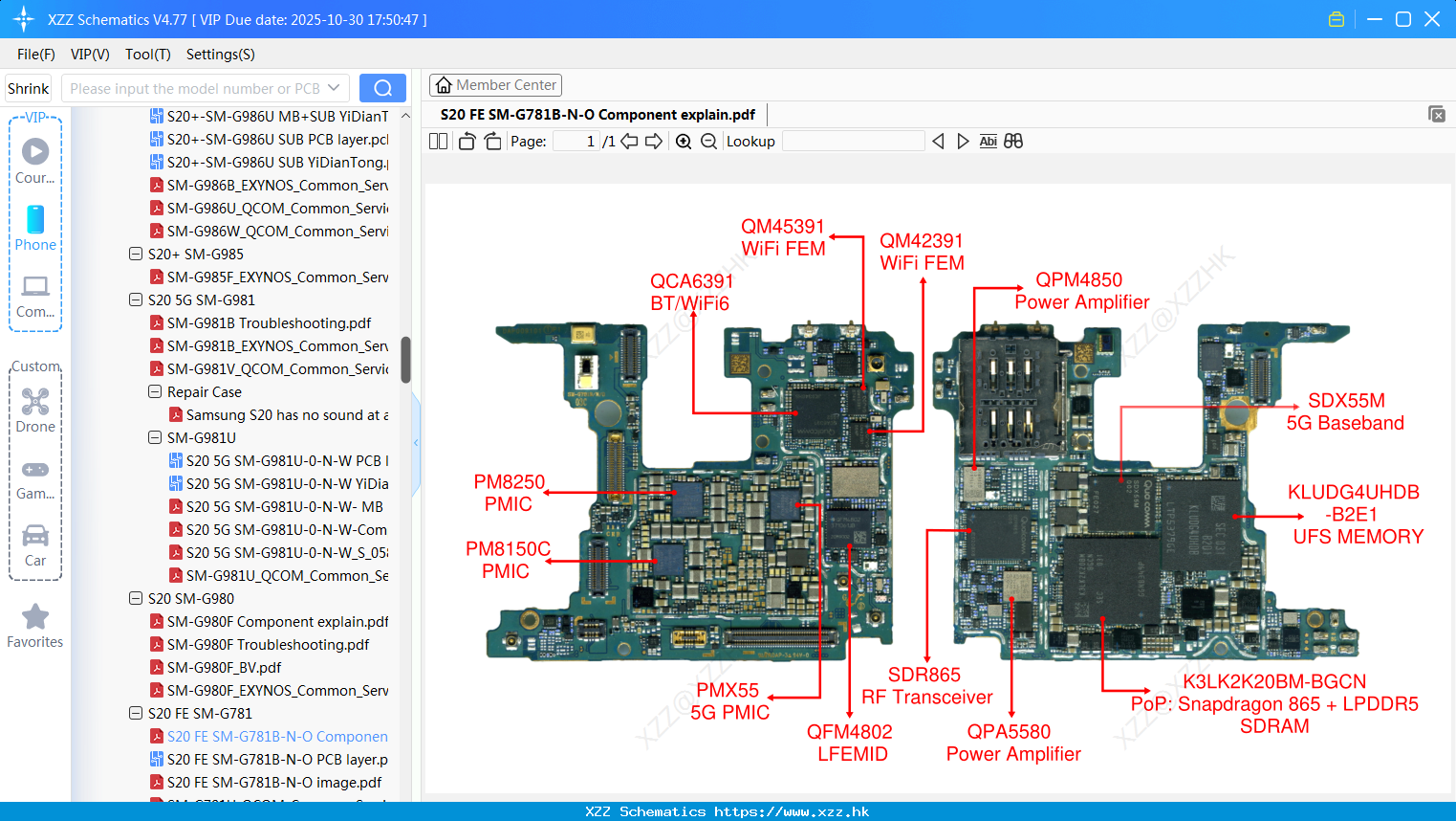 Samsung S20 FE SM-G781B-N-O Component Explain